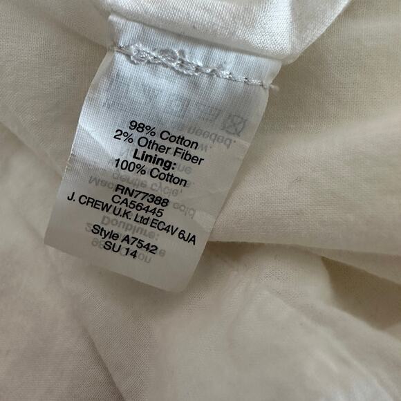 J.Crew Midi Dress WMNS 6 White A-Line Pintuck Spaghetti Strap Lined Lightweight - Picture 6 of 6